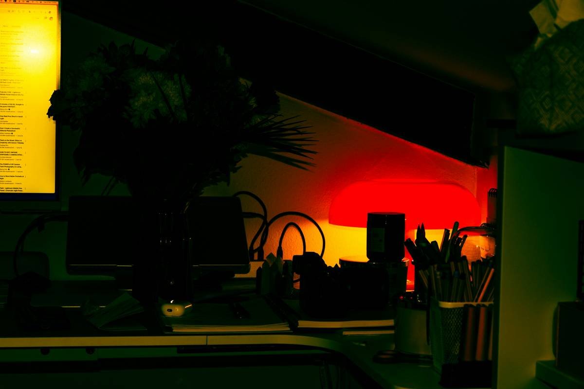 Commercial lighting seasonal office under which comparison showing summer vs winter lighting setups
